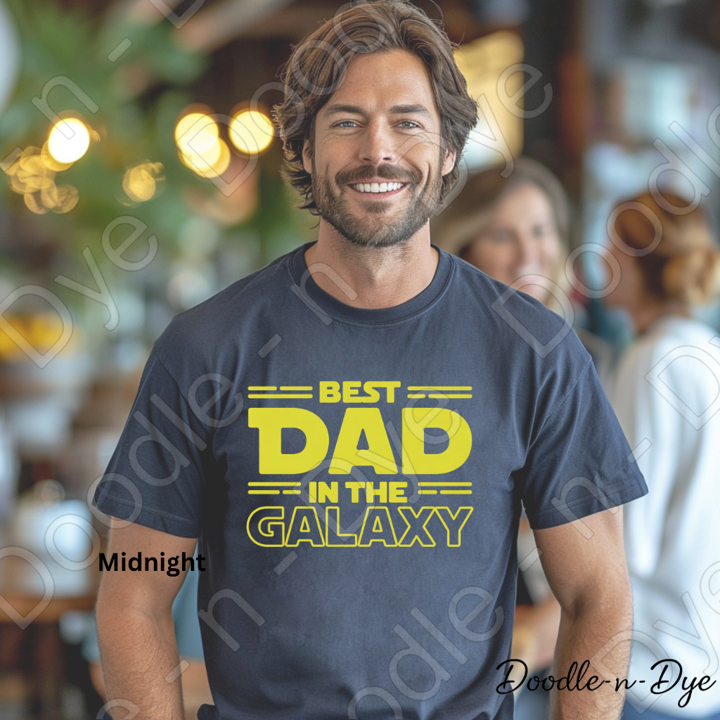 Best Dad in the Galaxy Comfort Colors Tee, Father's Day Shirt, Funny Dad Shirt, Gift for Him, Galaxy Dad Graphic Tee