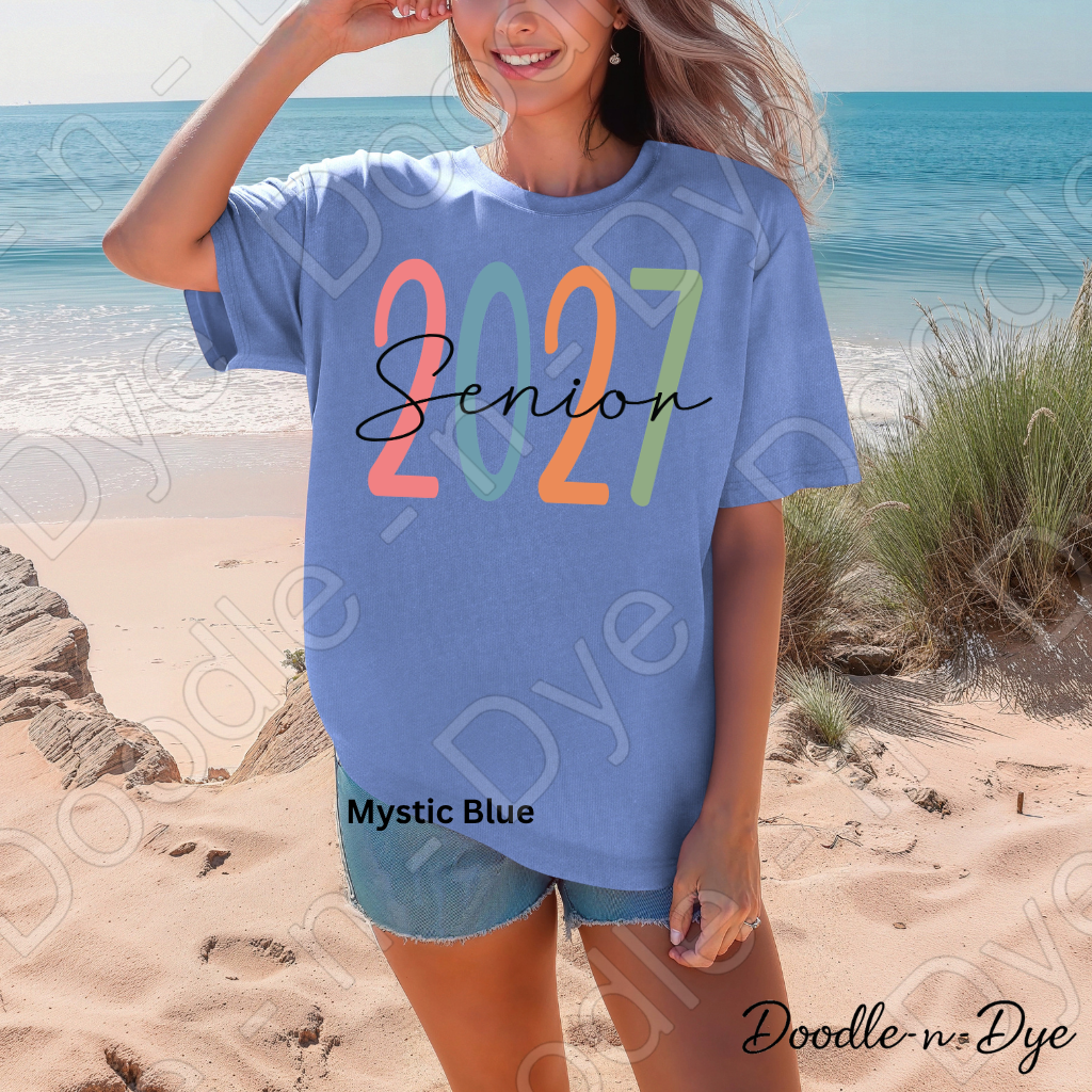 Class of 2027 Senior Tee, Graduation Comfort Colors Shirt, High School or College Senior T-Shirt