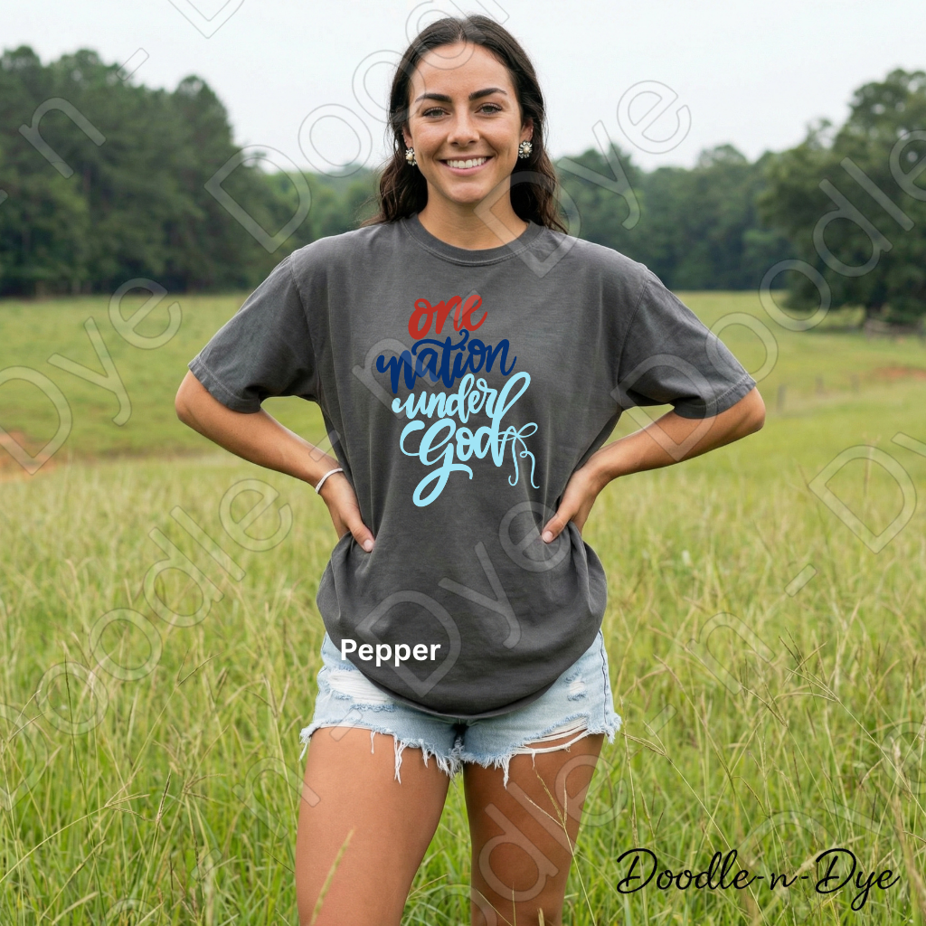 One Nation Under God Comfort Colors Tee, Patriotic Faith Shirt, July 4th Shirt, Independence Day 250 Anniversary T-Shirt