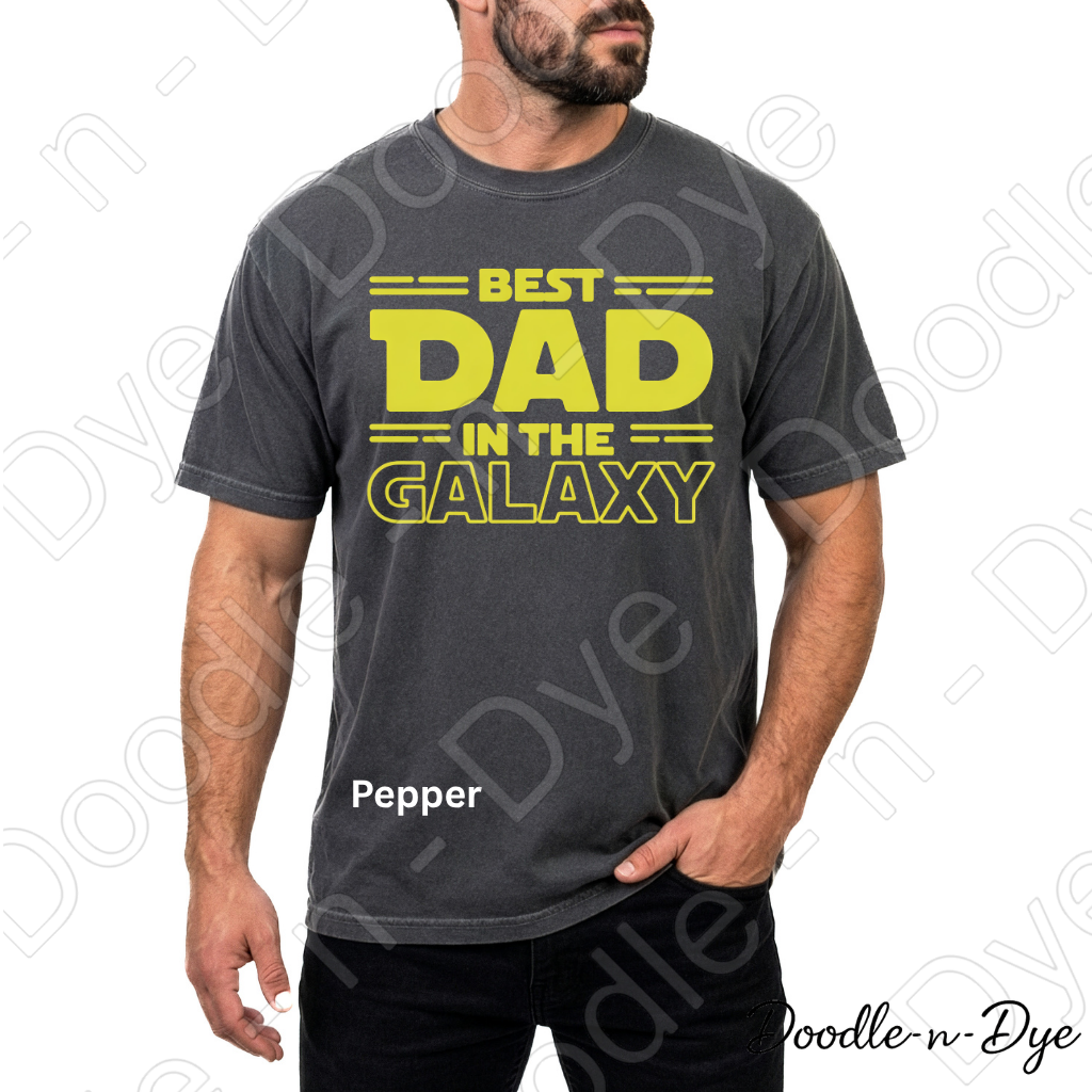 Best Dad in the Galaxy Comfort Colors Tee, Father's Day Shirt, Funny Dad Shirt, Gift for Him, Galaxy Dad Graphic Tee