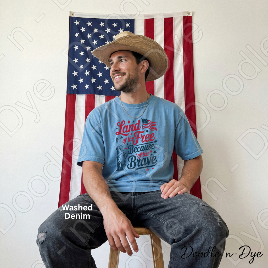 Patriotic Comfort Colors Tee, Land of the Free Because of the Brave Shirt, 250th Anniversary T-Shirt, Happy 250th Birthday America