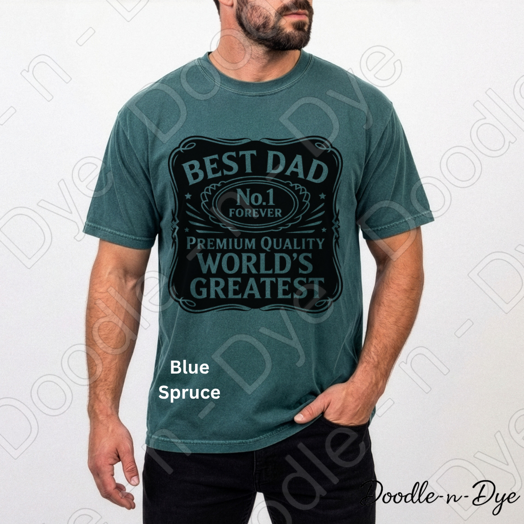 World's Greatest Dad Comfort Colors Tee, No.1 Best Dad Forever T-Shirt, Vintage Badge Father's Day Tee, World's Greatest Dad Shirt