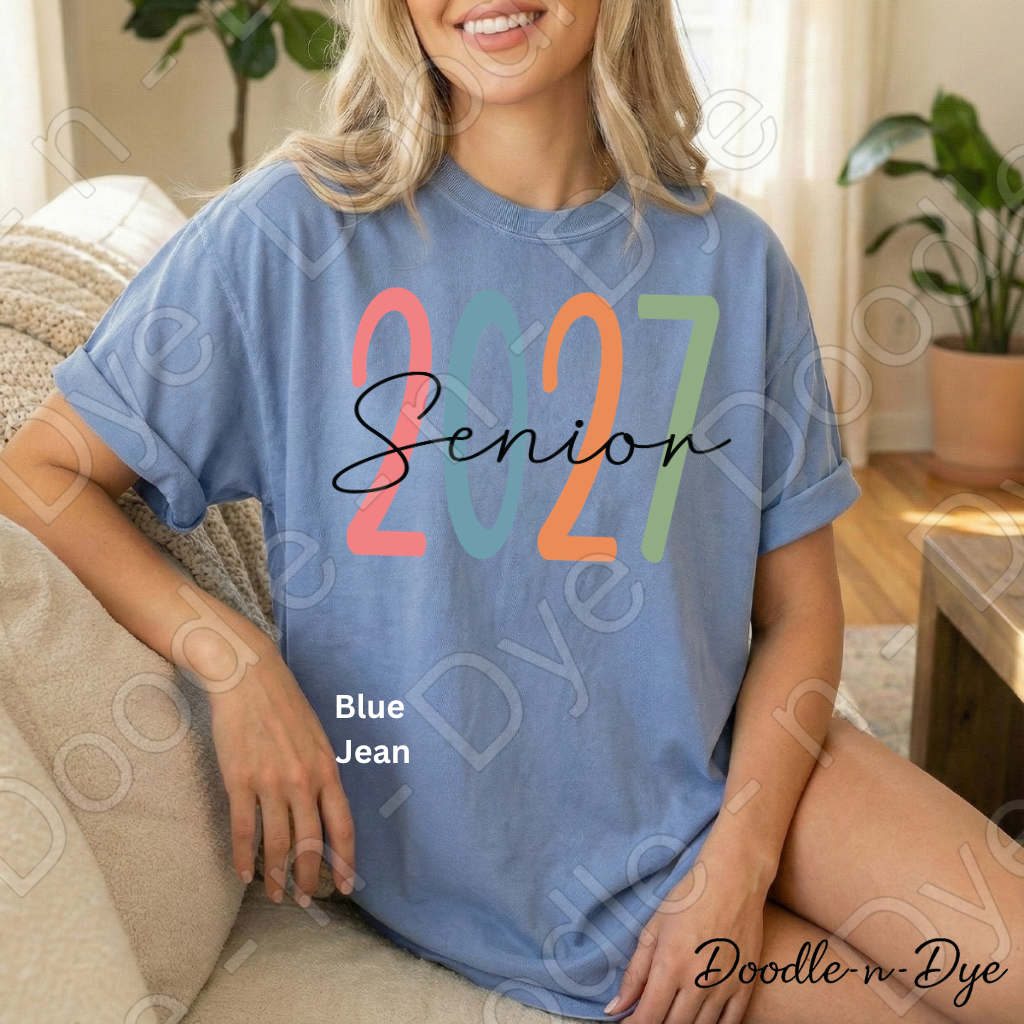 Class of 2027 Senior Tee, Graduation Comfort Colors Shirt, High School or College Senior T-Shirt