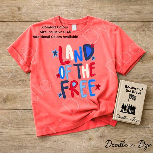 July 4th Comfort Colors Tee, Land of the Free Shirt, Patriotic 4th of July T-Shirt, Independence Day 250 Year Anniversary Shirt