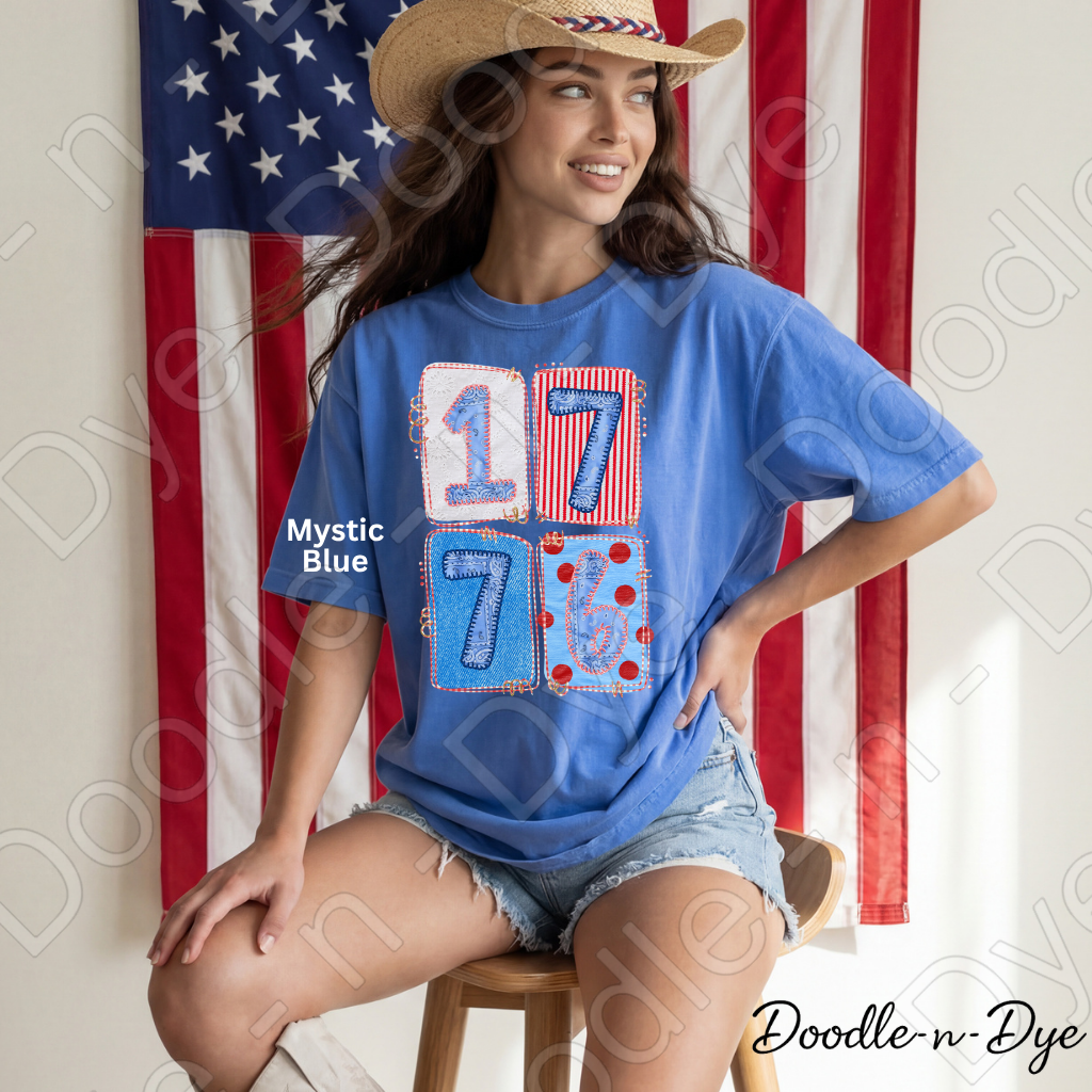 1776 Patriotic Comfort Colors Tee, Vintage USA Tee, July 4th Patriotic Shirt, Independence Day T-Shirt