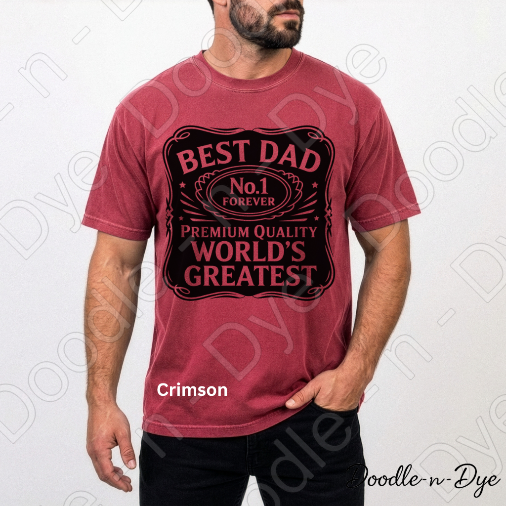 World's Greatest Dad Comfort Colors Tee, No.1 Best Dad Forever T-Shirt, Vintage Badge Father's Day Tee, World's Greatest Dad Shirt