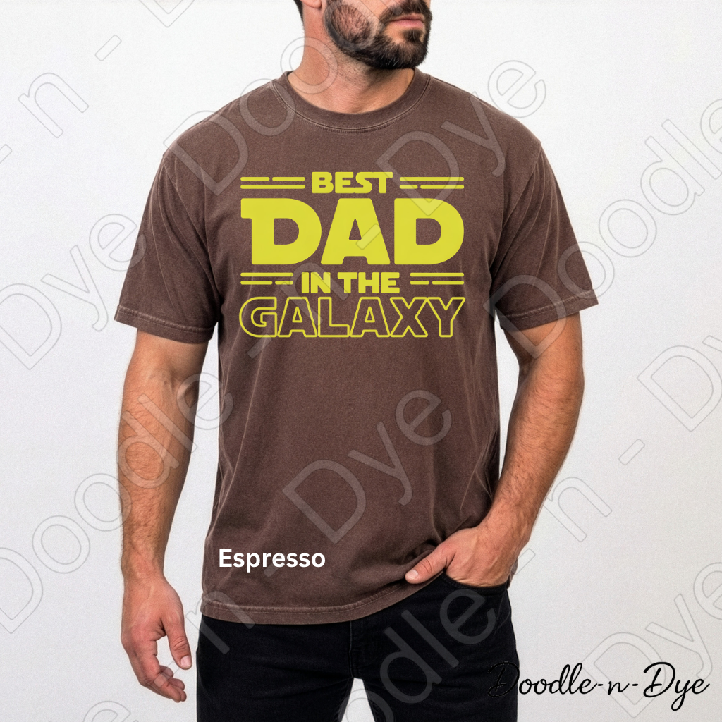 Best Dad in the Galaxy Comfort Colors Tee, Father's Day Shirt, Funny Dad Shirt, Gift for Him, Galaxy Dad Graphic Tee