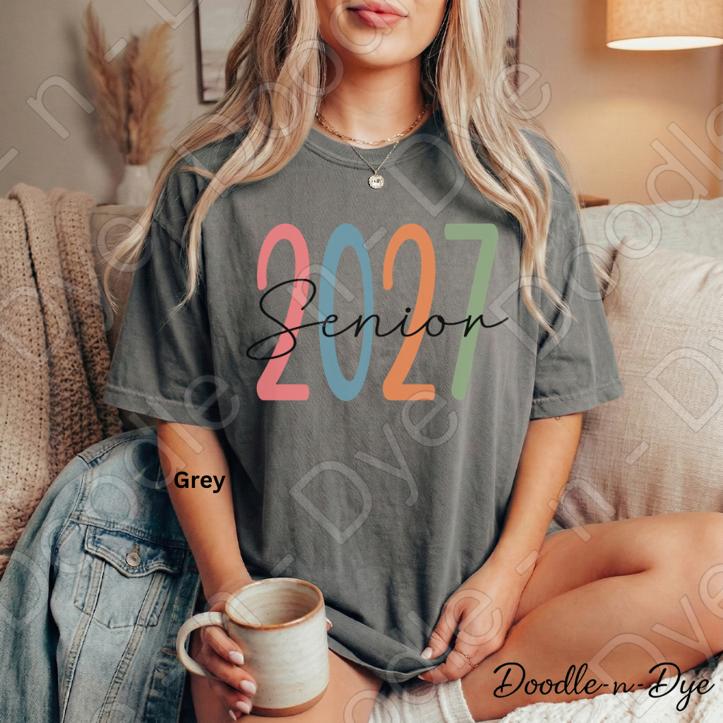 Class of 2027 Senior Tee, Graduation Comfort Colors Shirt, High School or College Senior T-Shirt