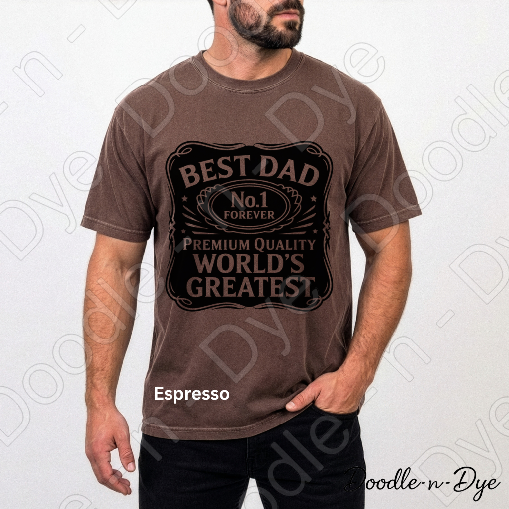 World's Greatest Dad Comfort Colors Tee, No.1 Best Dad Forever T-Shirt, Vintage Badge Father's Day Tee, World's Greatest Dad Shirt