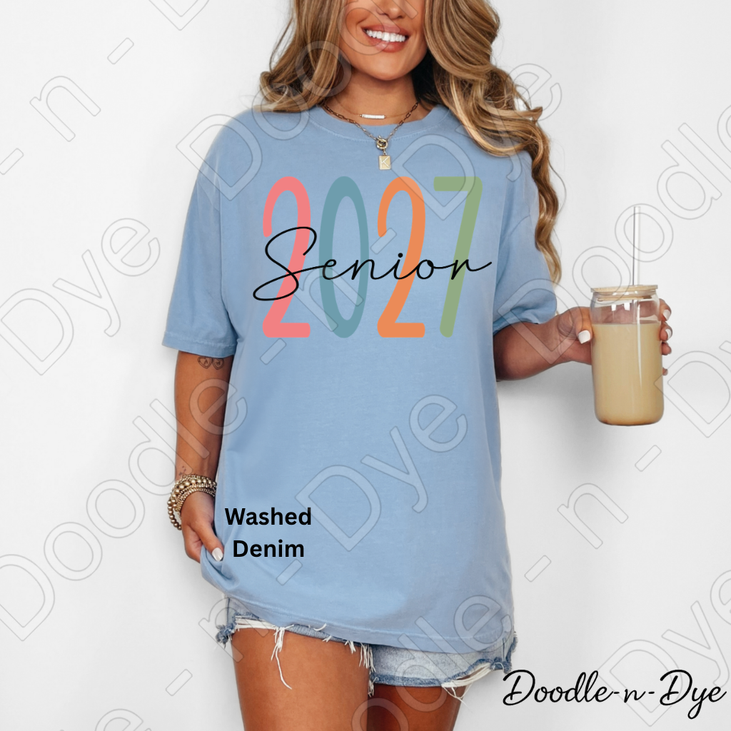 Class of 2027 Senior Tee, Graduation Comfort Colors Shirt, High School or College Senior T-Shirt