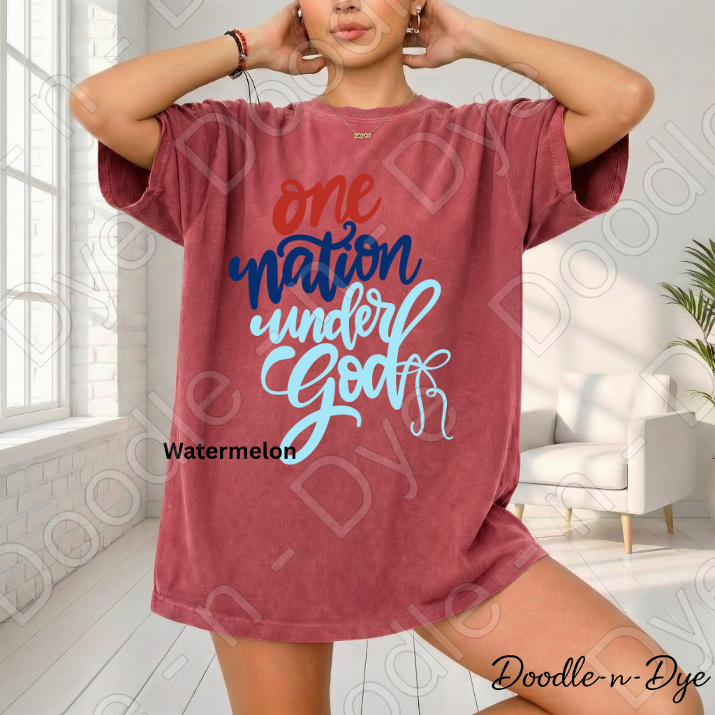 One Nation Under God Comfort Colors Tee, Patriotic Faith Shirt, July 4th Shirt, Independence Day 250 Anniversary T-Shirt