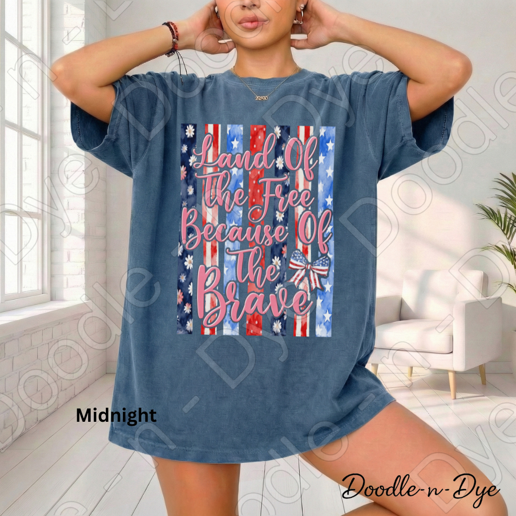 Land of the Free Because of the Brave Shirt – Comfort Colors Tee - July 4th T-Shirt, Independence Day Tshirt