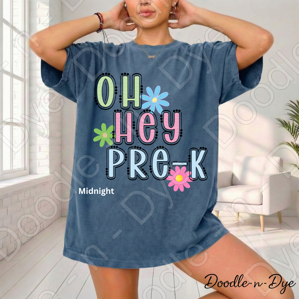 Pre-K Teacher Shirt, Pre-K Comfort Colors Teacher Tee, Doodle-n-Dye Original Design, Grade Level Pre-K Teacher Shirt, Preschool Teacher Gift, Back to School Teacher Tee