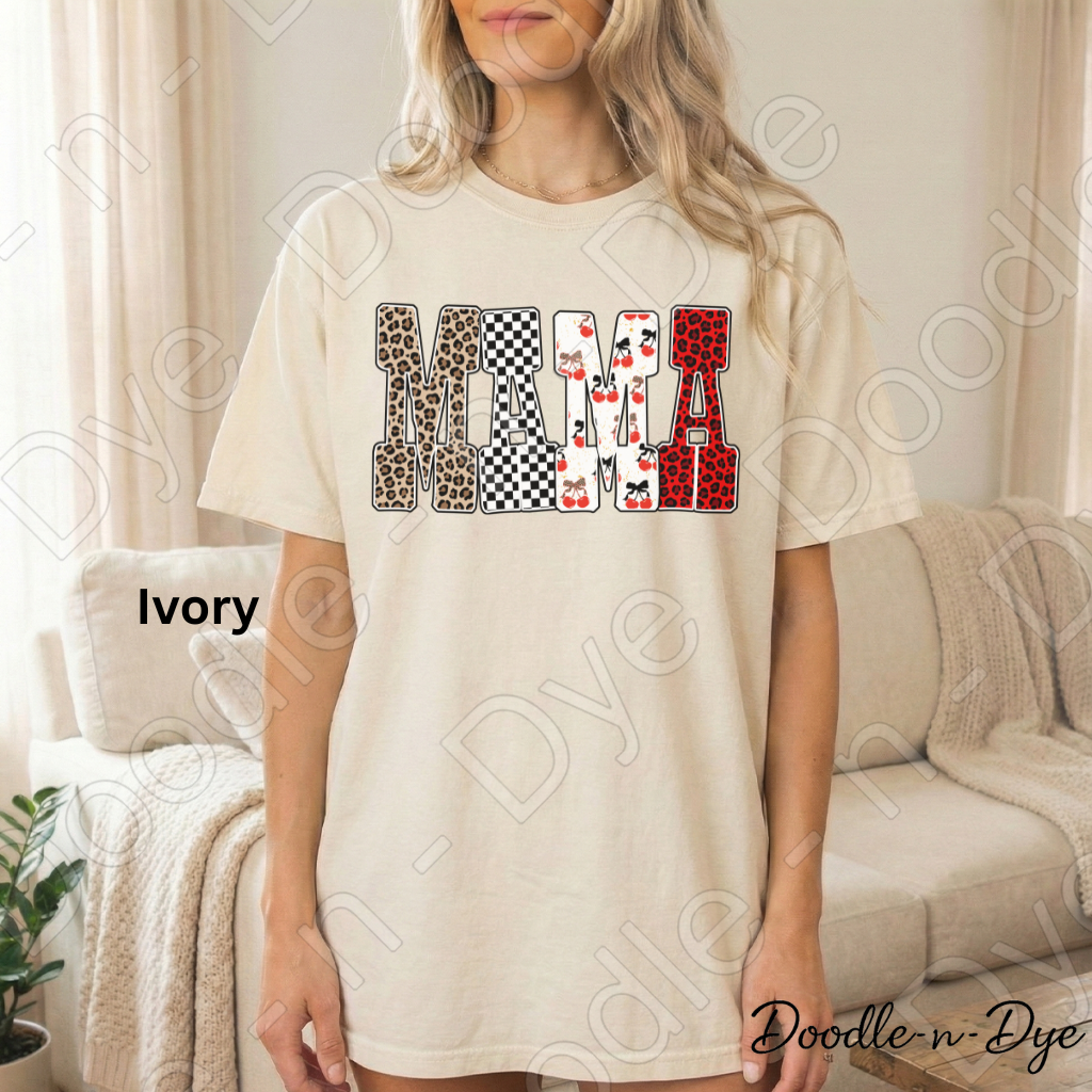 Mama Shirt – Comfort Colors 1717 Mixed Pattern Mom Tee - Mother's Day Gift for Mom