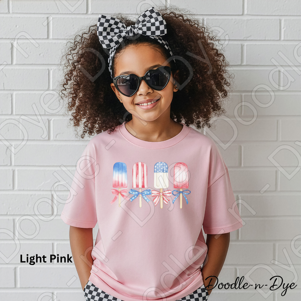 Youth Patriotic Popsicle Shirt – Red White Blue Summer Tee - July 4th T-Shirt