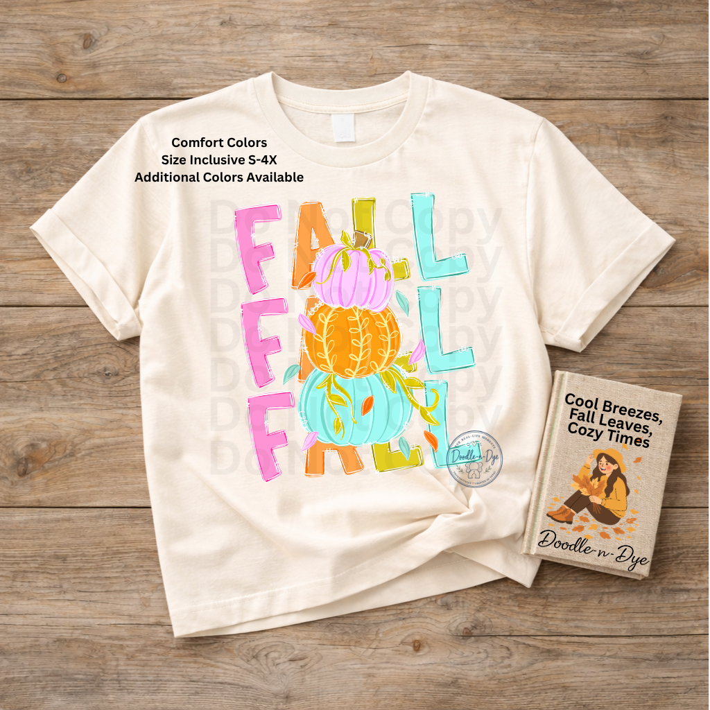 Colorful Fall Pumpkin Shirt | Bright Autumn Graphic Tee | Cute Pumpkin Shirt | Comfort Colors® 1717 Fall T-Shirt | Cozy Fall Outfit