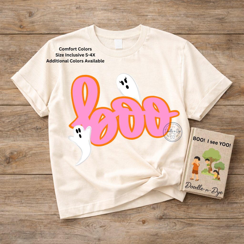 Boo Ghost Shirt | Comfort Colors® 1717 Halloween T-Shirt | Cute Ghost Graphic Tee | Spooky Season Shirt | Boutique Halloween Shirt, Fall Ghost Tee
