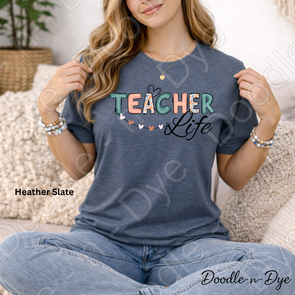 Teacher Life Shirt – Bella & Canvas Boho Teacher Tee - Teacher Appreciation Gift