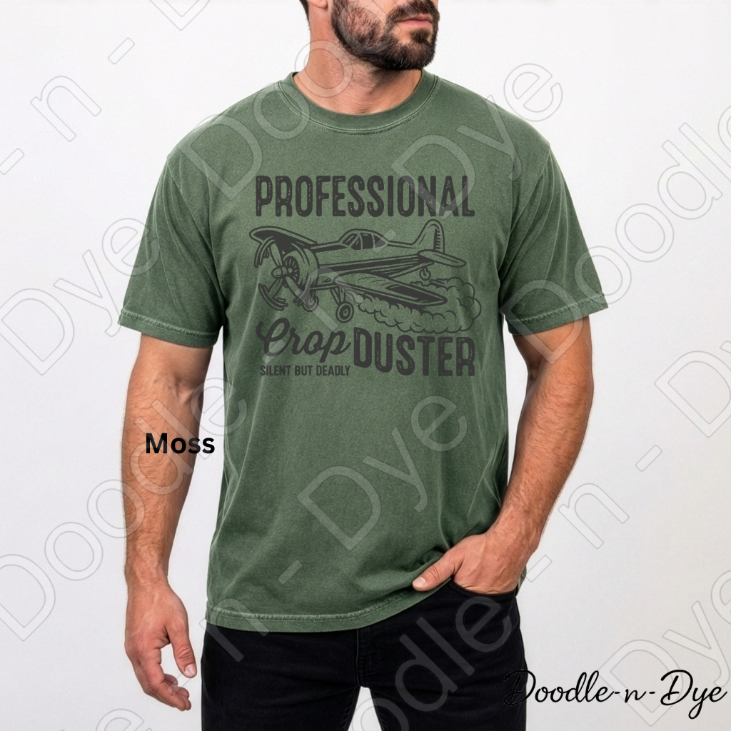 Funny Dad Shirt – Professional Crop Duster Comfort Colors Tee - Father's Day T-Shirt