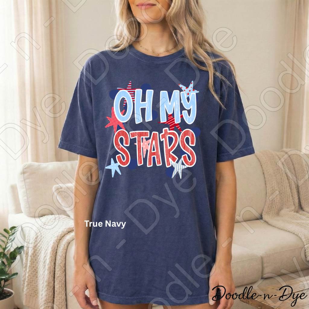 Oh My Stars Patriotic Shirt – Comfort Colors Red White & Blue Tee for 4th of July, Summer Events, Parades & Americana Outfits, 250th Anniversary Tee