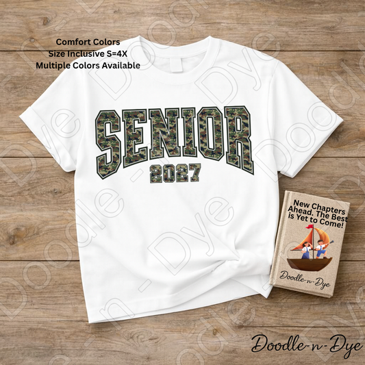 Senior 2027 Camo Shirt | Class of 2027 Comfort Colors® T-Shirt | Camouflage Senior Tee | Graduation Shirt | Senior Gift