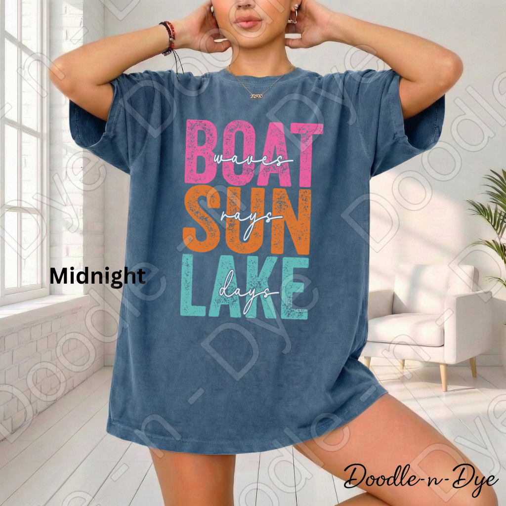 Boat Sun Lake Days Shirt – Comfort Colors Lake Day Tee - Summer Vacation Shirt - Girl's Trip