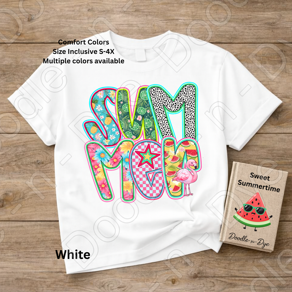 Summer Pattern Shirt – Colorful Comfort Colors Flamingo Tee - Gift for Her - Teacher Appreciation