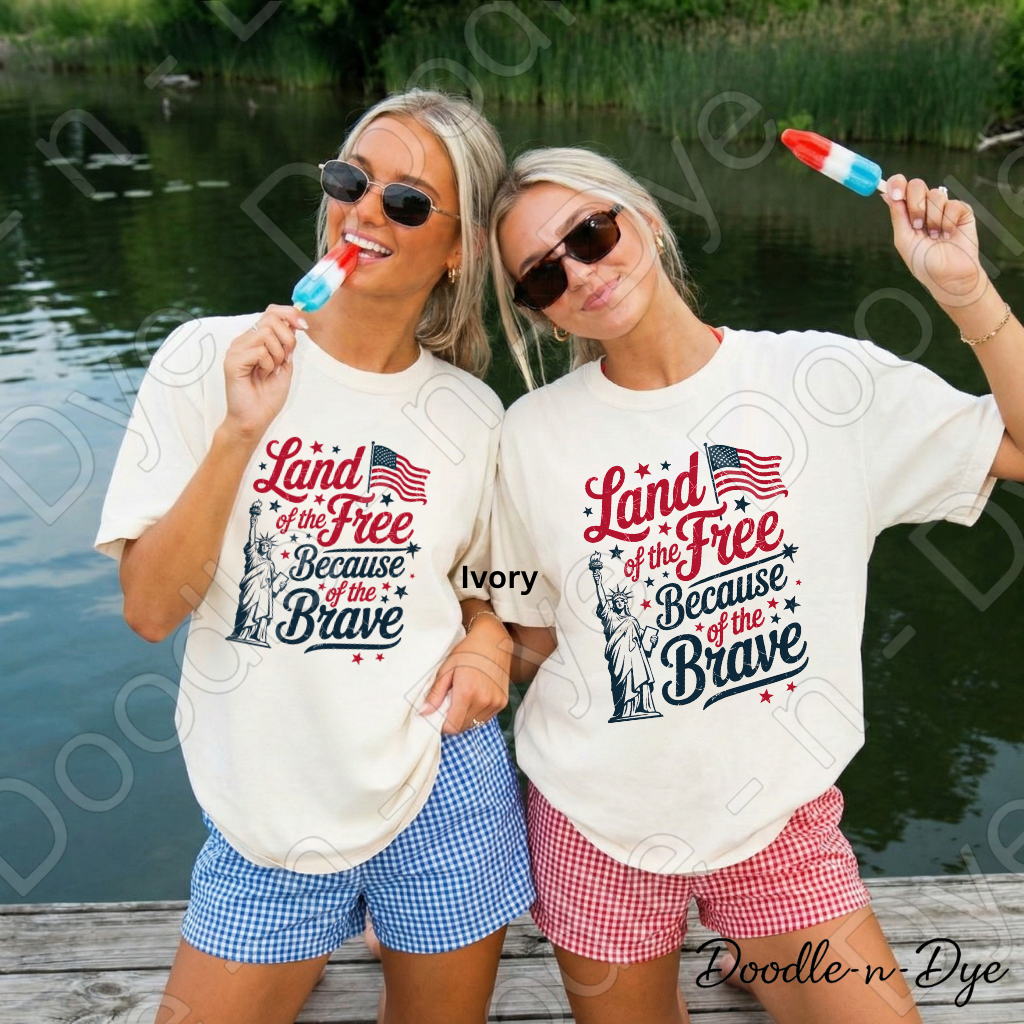 Patriotic Comfort Colors Tee, Land of the Free Because of the Brave Shirt, 250th Anniversary T-Shirt, Happy 250th Birthday America
