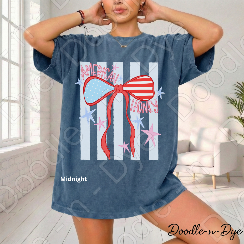 American Honey Patriotic Shirt – Comfort Colors USA Graphic Tee for Summer, 4th of July, Country Concerts & Americana Outfits