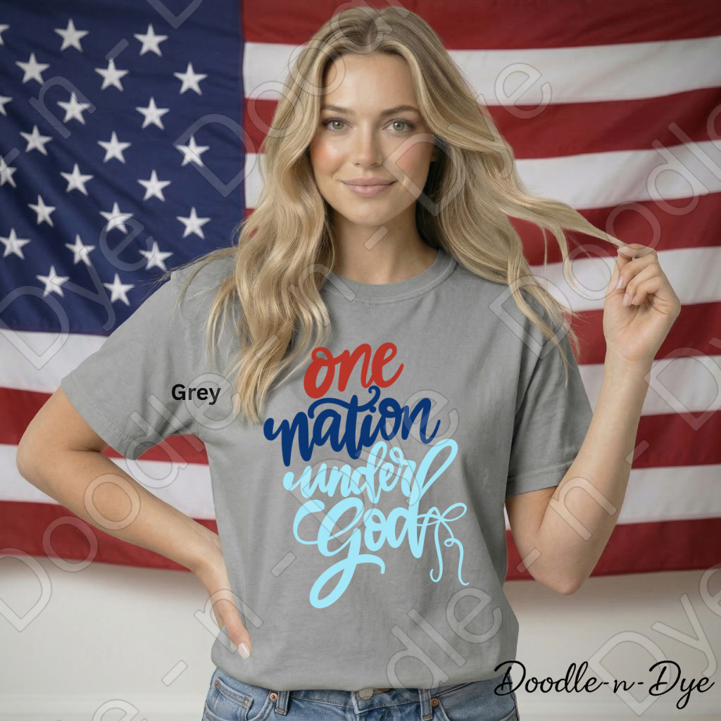 One Nation Under God Comfort Colors Tee, Patriotic Faith Shirt, July 4th Shirt, Independence Day 250 Anniversary T-Shirt
