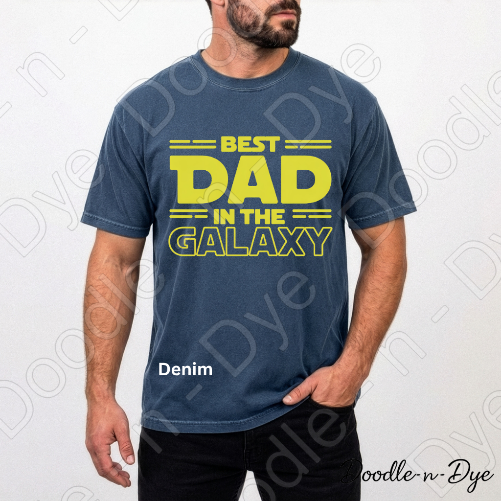 Best Dad in the Galaxy Comfort Colors Tee, Father's Day Shirt, Funny Dad Shirt, Gift for Him, Galaxy Dad Graphic Tee