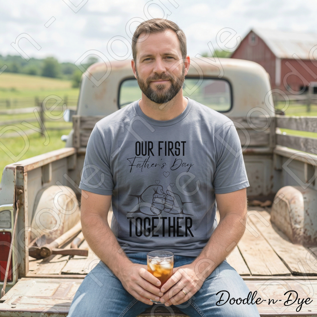 First Father's Day Comfort Colors Tee, Our First Father's Day Together Shirt, Fist Bump Dad T-Shirt, New Dad T-Shirt, Gift for Him