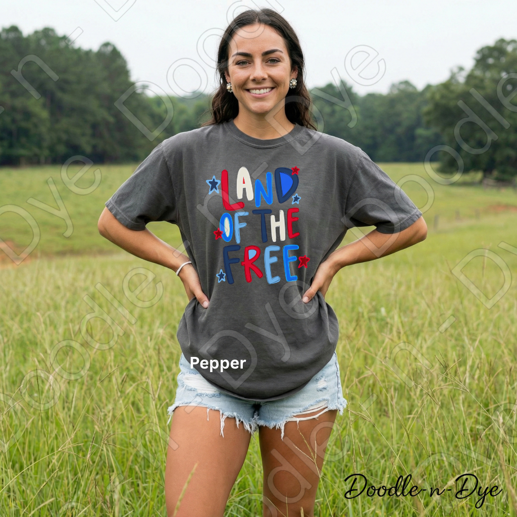 July 4th Comfort Colors Tee, Land of the Free Shirt, Patriotic 4th of July T-Shirt, Independence Day 250 Year Anniversary Shirt