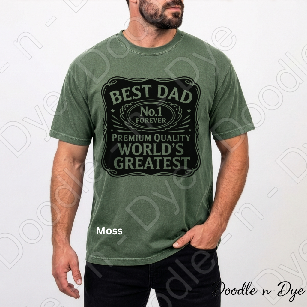 World's Greatest Dad Comfort Colors Tee, No.1 Best Dad Forever T-Shirt, Vintage Badge Father's Day Tee, World's Greatest Dad Shirt