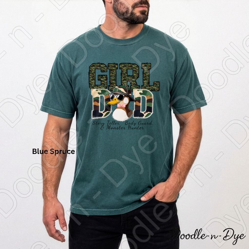 Girl Dad Comfort Colors Shirt | Original Duck Hunter Dad Tee | New Dad Comfort Colors 1717 | Proud Daddy tee| Girl Dad Graphic Tee