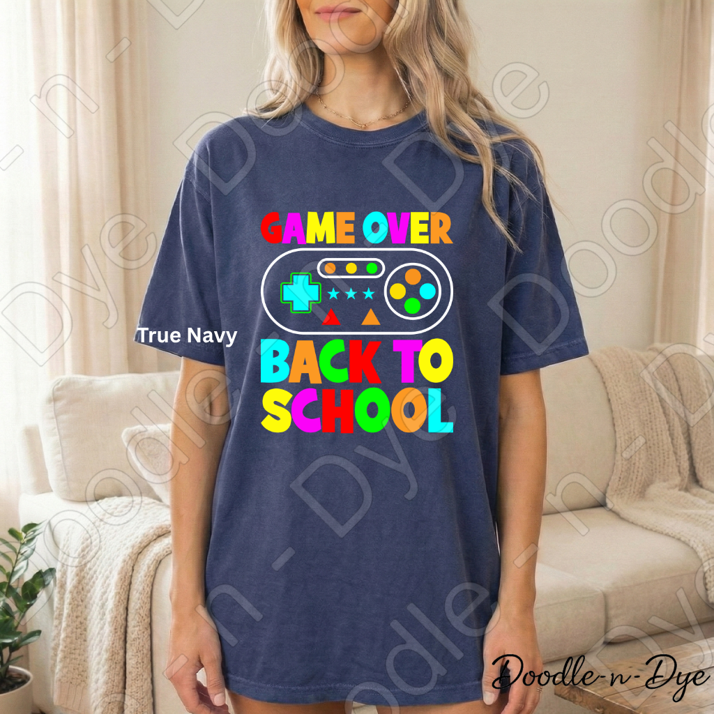 Game Over Back to School Shirt – Comfort Colors Gamer Teacher Tee, Fun Back to School Classroom Apparel