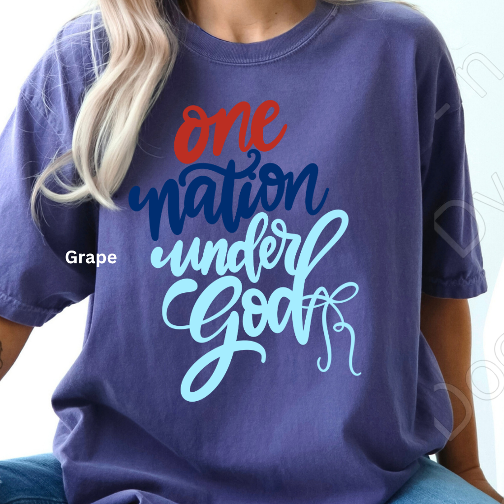 One Nation Under God Comfort Colors Tee, Patriotic Faith Shirt, July 4th Shirt, Independence Day 250 Anniversary T-Shirt