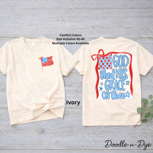 God Shed His Grace On Thee Shirt, Patriotic Christian Shirt, Faith Based Fourth of July Tee, Comfort Colors Christian Shirt, America Faith Shirt, Patriotic Tee