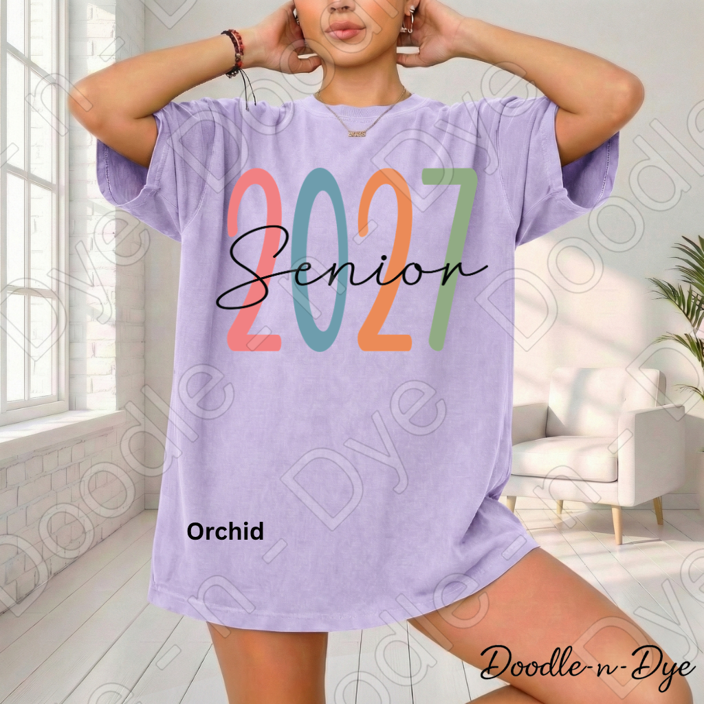 Class of 2027 Senior Tee, Graduation Comfort Colors Shirt, High School or College Senior T-Shirt