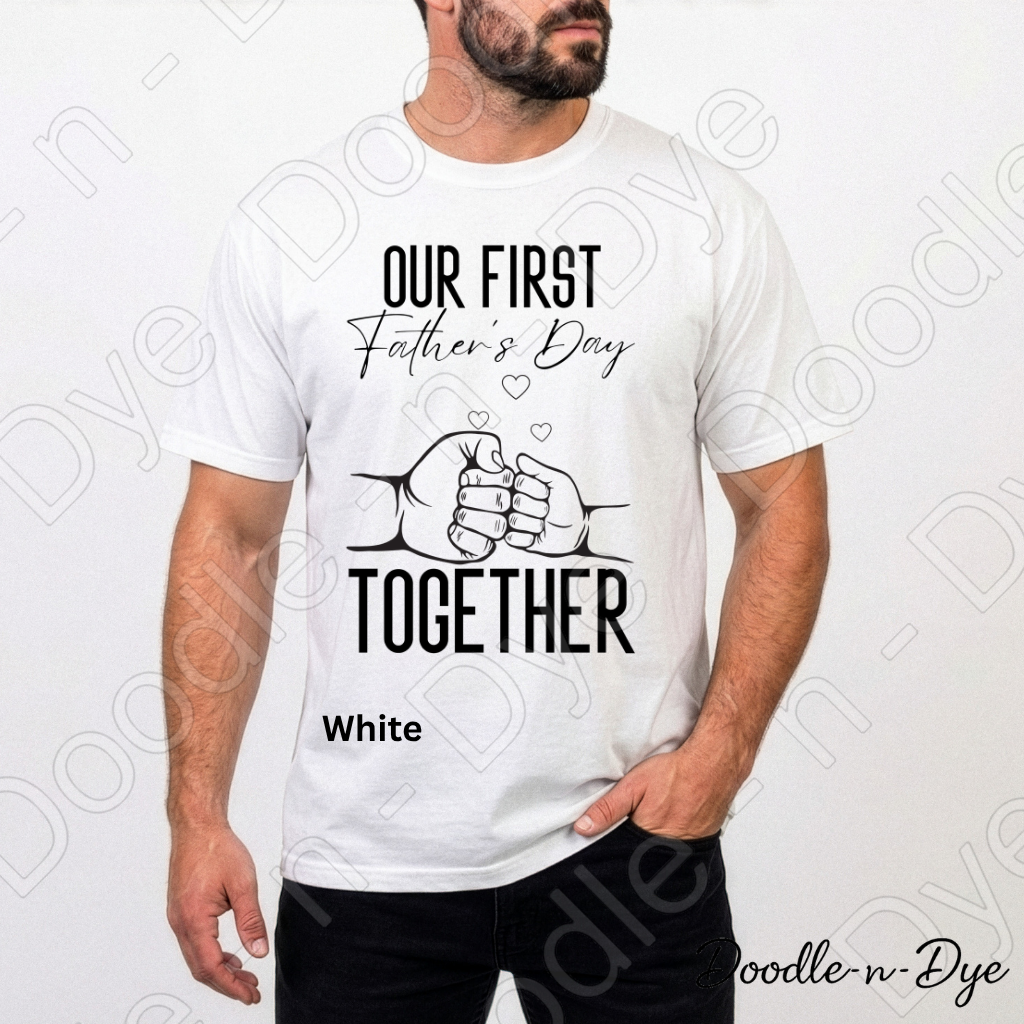 First Father's Day Comfort Colors Tee, Our First Father's Day Together Shirt, Fist Bump Dad T-Shirt, New Dad T-Shirt, Gift for Him