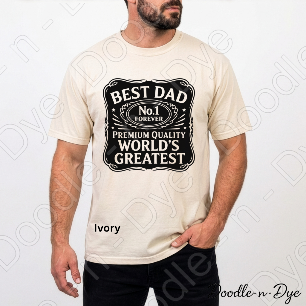 World's Greatest Dad Comfort Colors Tee, No.1 Best Dad Forever T-Shirt, Vintage Badge Father's Day Tee, World's Greatest Dad Shirt