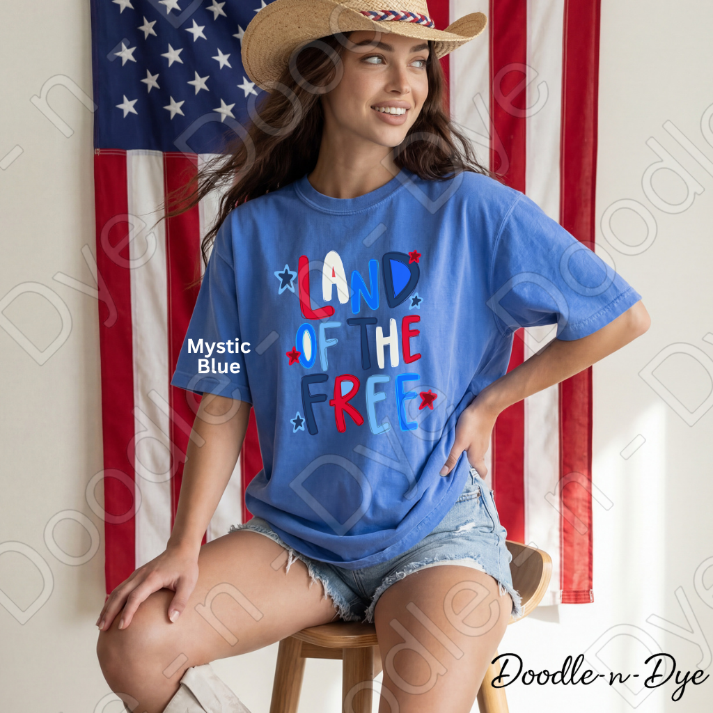 July 4th Comfort Colors Tee, Land of the Free Shirt, Patriotic 4th of July T-Shirt, Independence Day 250 Year Anniversary Shirt
