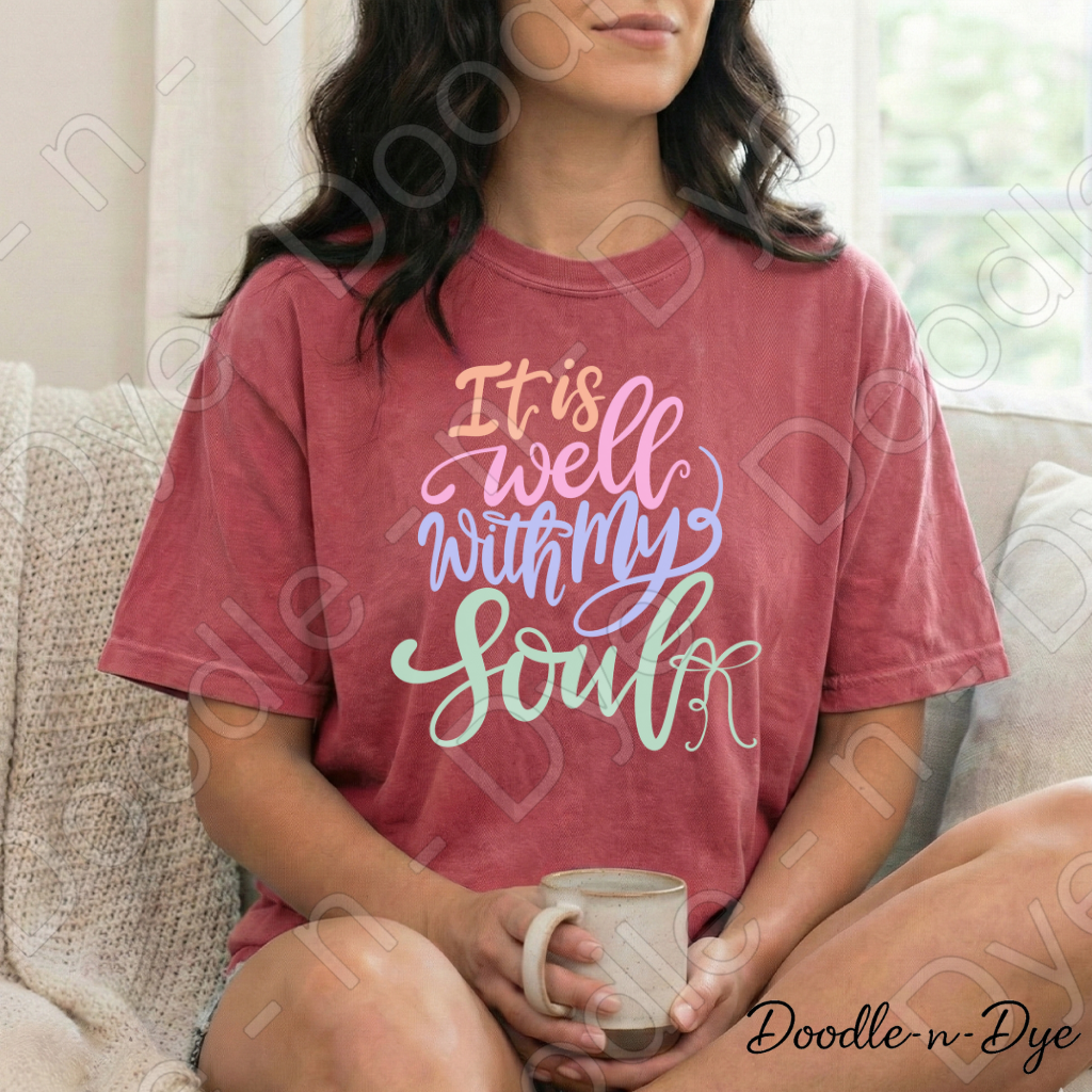 It Is Well With My Soul Shirt – Comfort Colors Christian Faith Tee, Inspirational Scripture Apparel, Worship Shirt