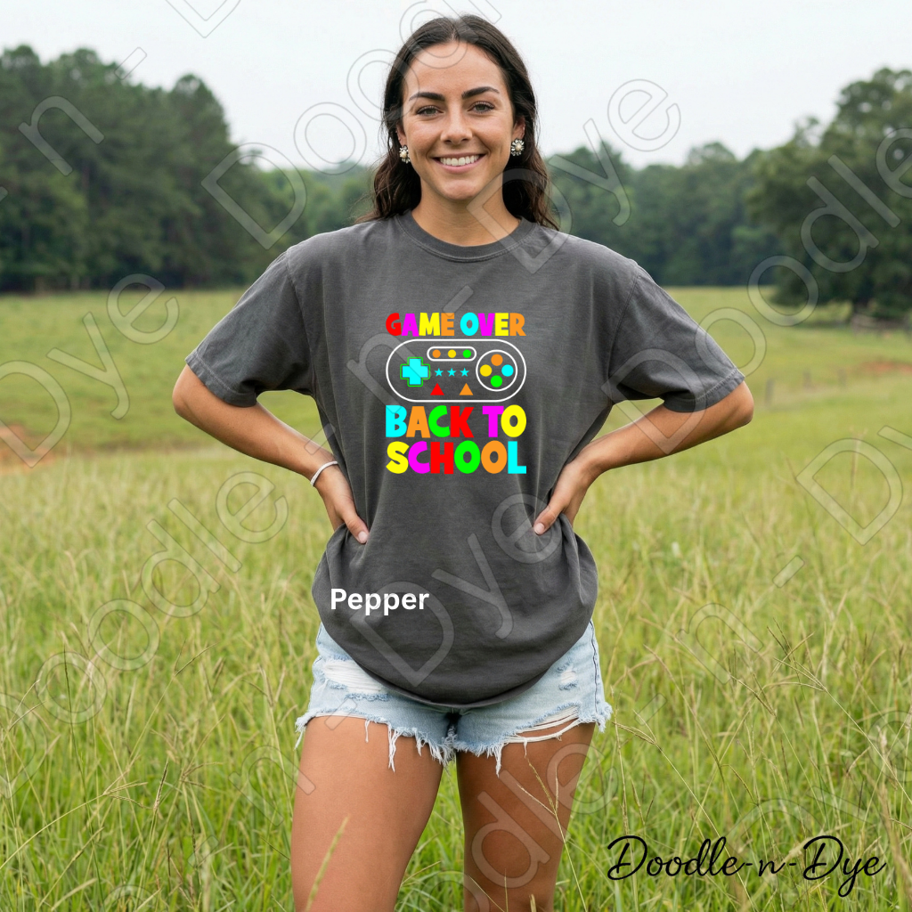 Game Over Back to School Shirt – Comfort Colors Gamer Teacher Tee, Fun Back to School Classroom Apparel