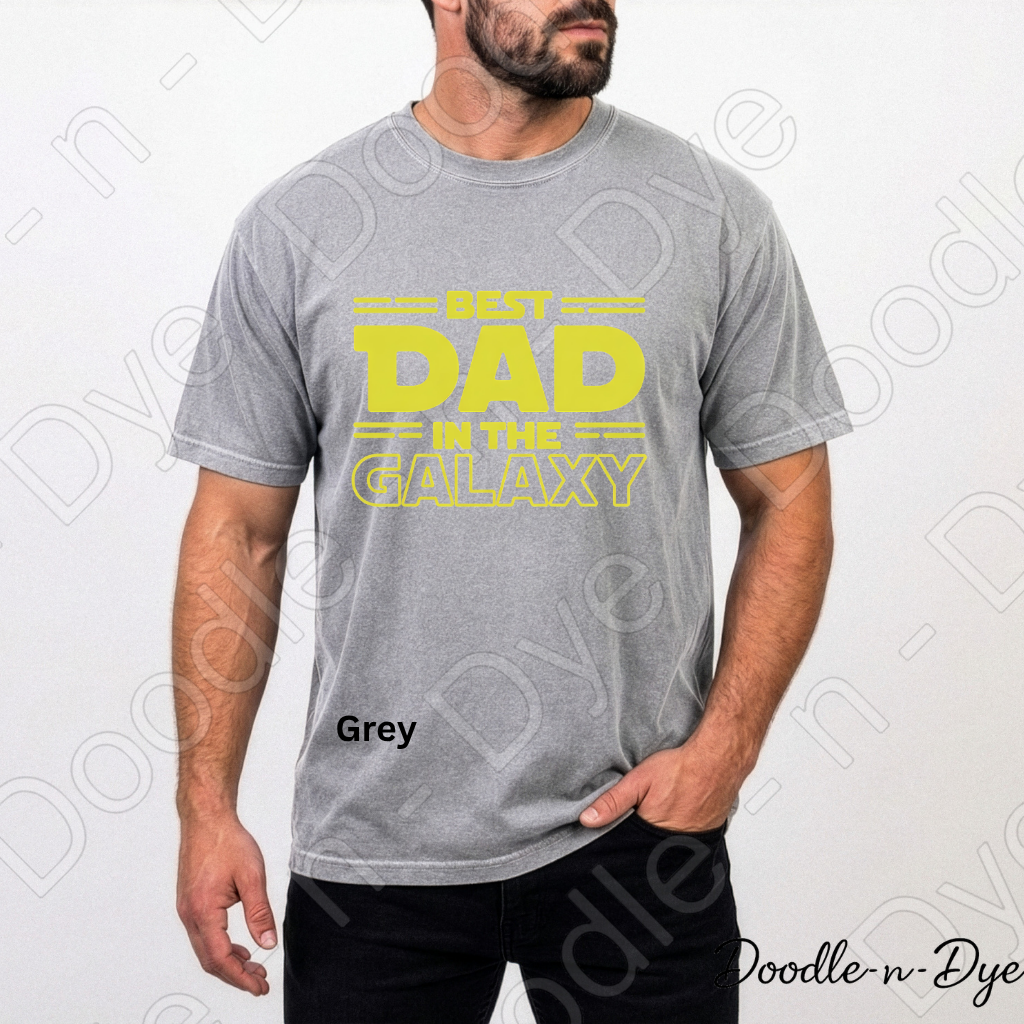 Best Dad in the Galaxy Comfort Colors Tee, Father's Day Shirt, Funny Dad Shirt, Gift for Him, Galaxy Dad Graphic Tee