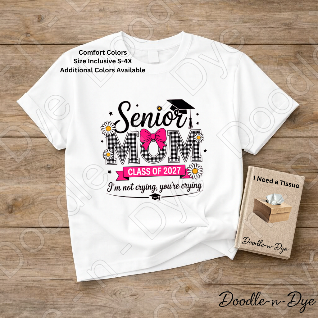 Senior Mom Comfort Colors Tee, Class of 2027 Mom Shirt, Mom Life Graduation T-Shirt, Gift for Her