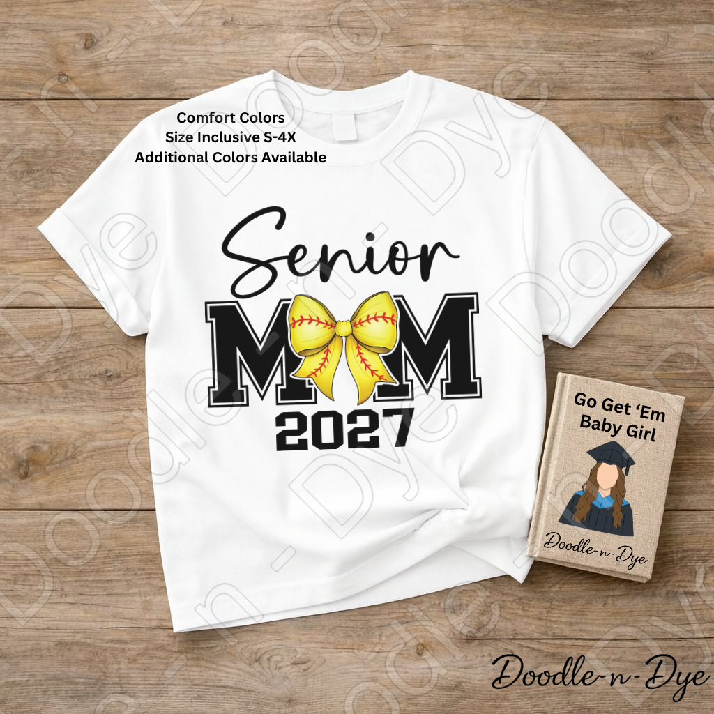 Senior 2027 Mom Comfort Colors Tee, Class of 2027 Mom Shirt, Graduation Mom T-Shirt