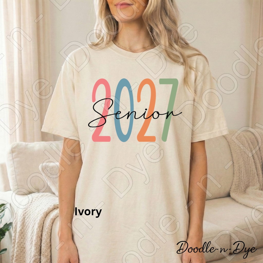 Class of 2027 Senior Tee, Graduation Comfort Colors Shirt, High School or College Senior T-Shirt
