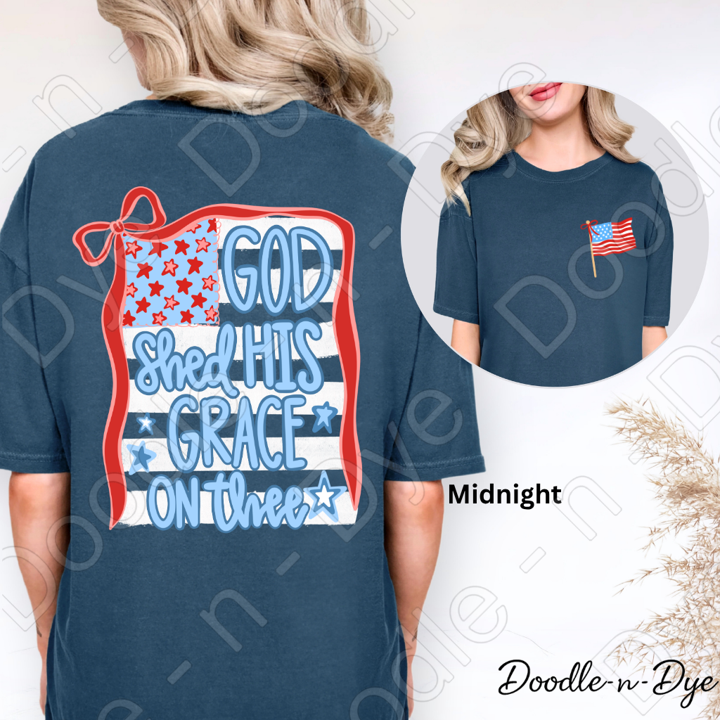God Shed His Grace On Thee Shirt, Patriotic Christian Shirt, Faith Based Fourth of July Tee, Comfort Colors Christian Shirt, America Faith Shirt, Patriotic Tee