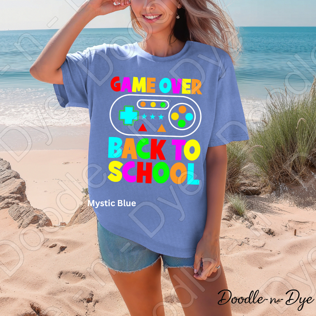 Game Over Back to School Shirt – Comfort Colors Gamer Teacher Tee, Fun Back to School Classroom Apparel